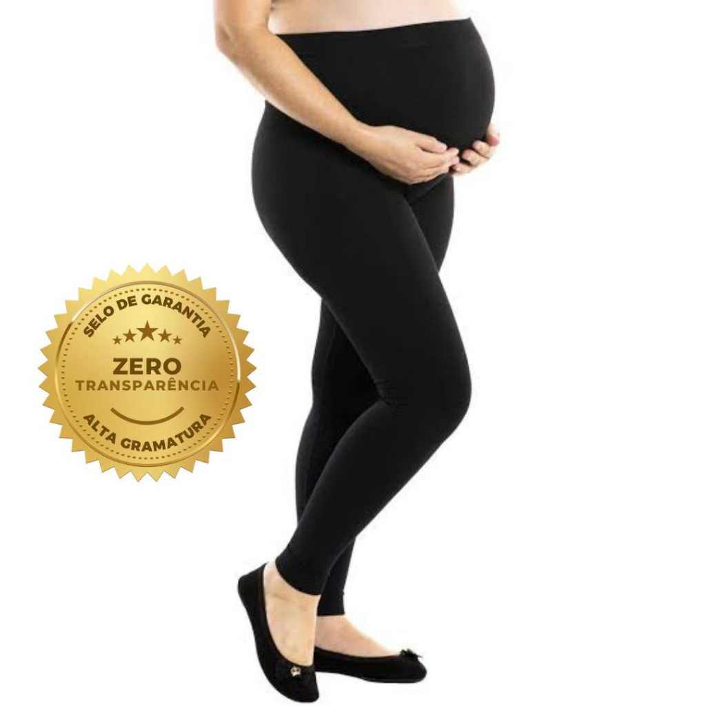 Calça Legging Gestante Maternidade Gravida Preto 