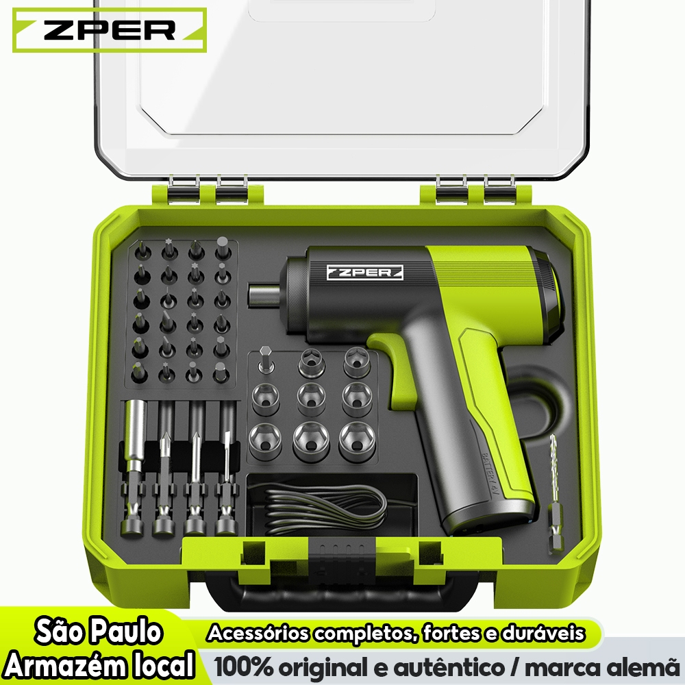 ZPER Furadeira Parafusadeira A Bateria Maleta De K