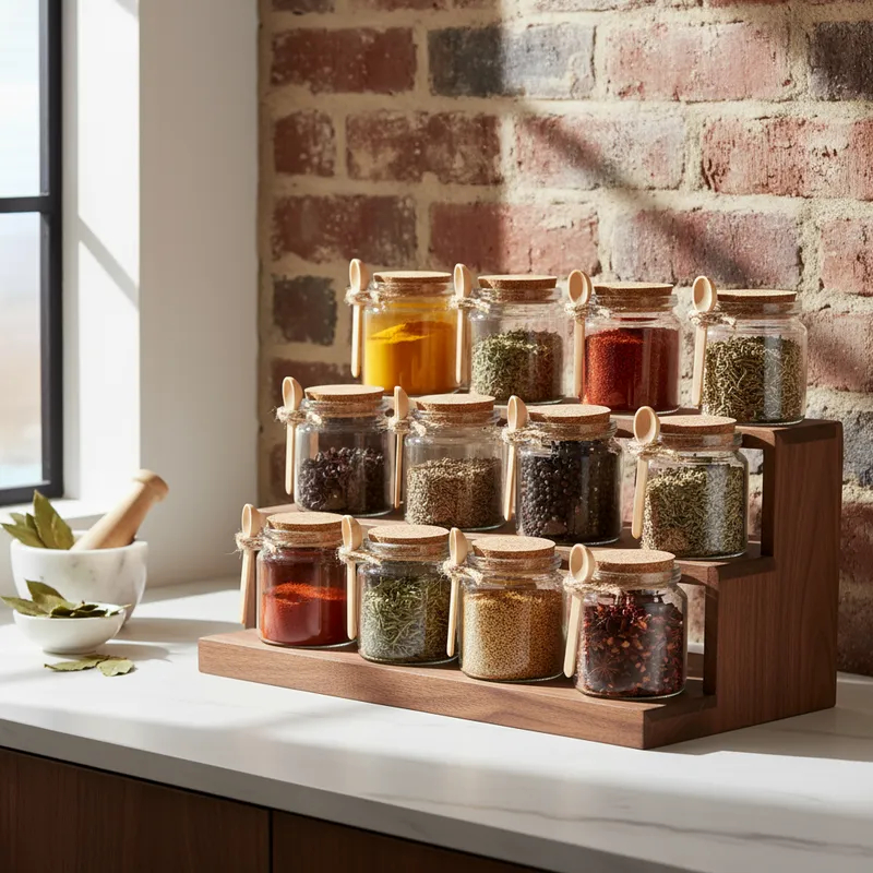 Kit 10 Porta Tempero Saleiro Pote Vidro com Colher