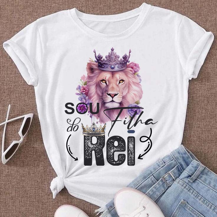 Camiseta T-shirt Feminina Blusa Leão de Judá | B