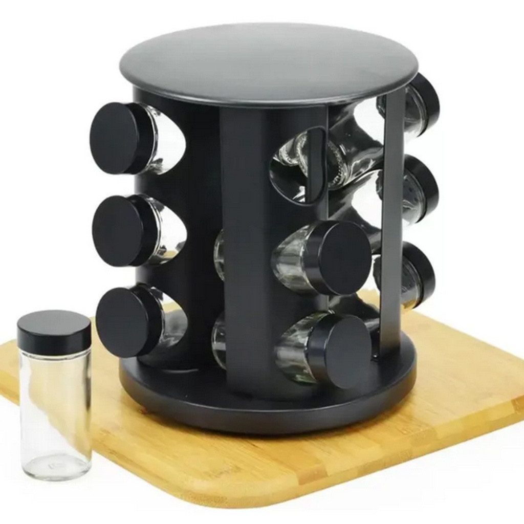 Porta-Tempero Giratório com 9 Potes  Organizaçã