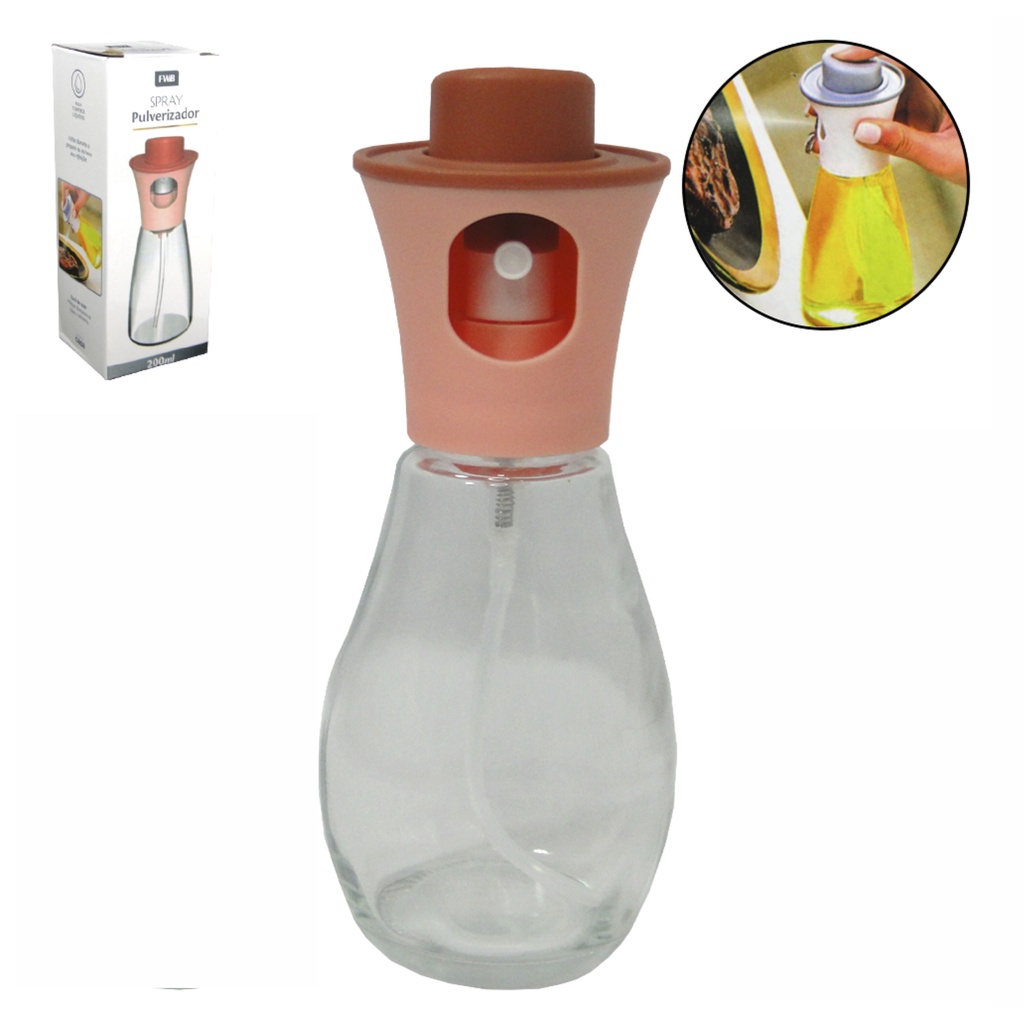 Pote de Azeite Vinagre Óleo Spray De Vidro 200ml 