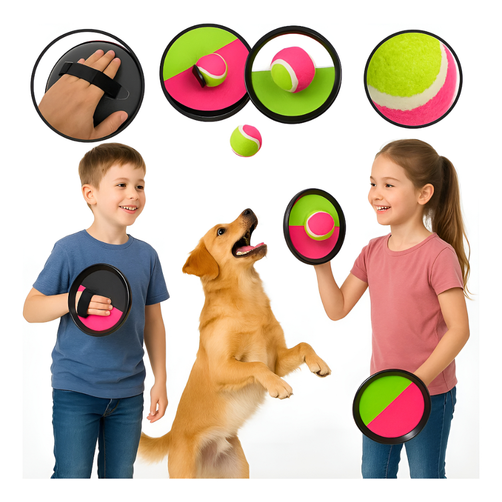 Kit Raquete Velcro com Bola Brinquedo Esporte Inf