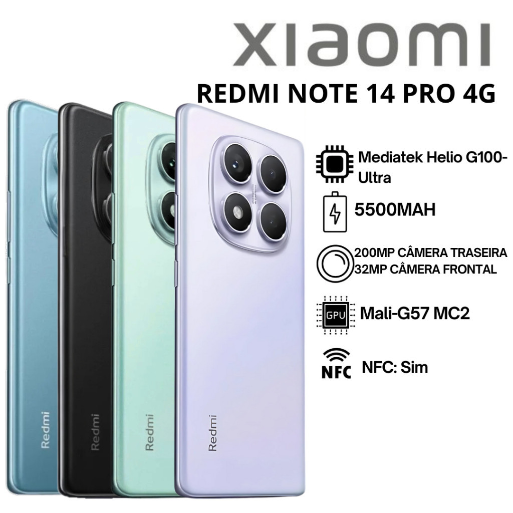 Celular Xiaomi Redmi Note 14 Pro 4G 256gb / 512gb 