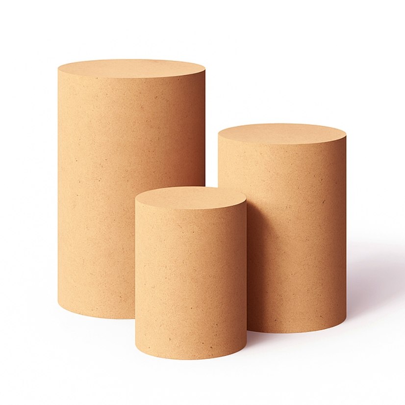 Trio Reforçado De Mesas Cilindro Liso Mdf Decora�