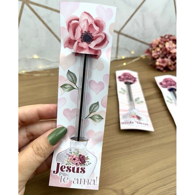 Card para lapis ou caneta Mulher virtuosa mimo lem