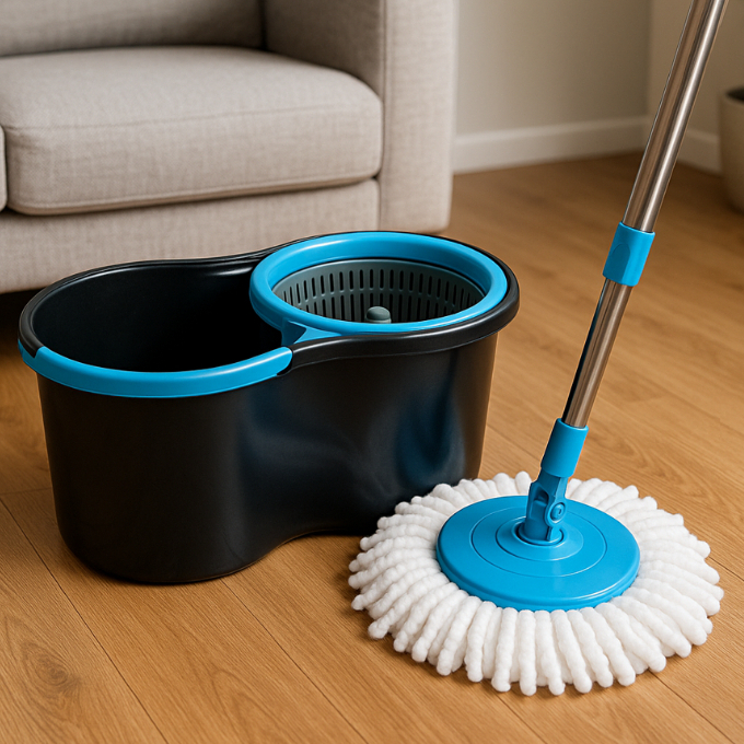 Mop Esfregão Giratório 360°  azul Tiffany Cabo 