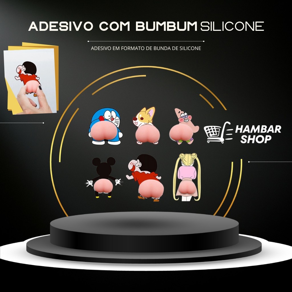 Adesivo Em Formato Bunda De Silicone Bonito Desenh