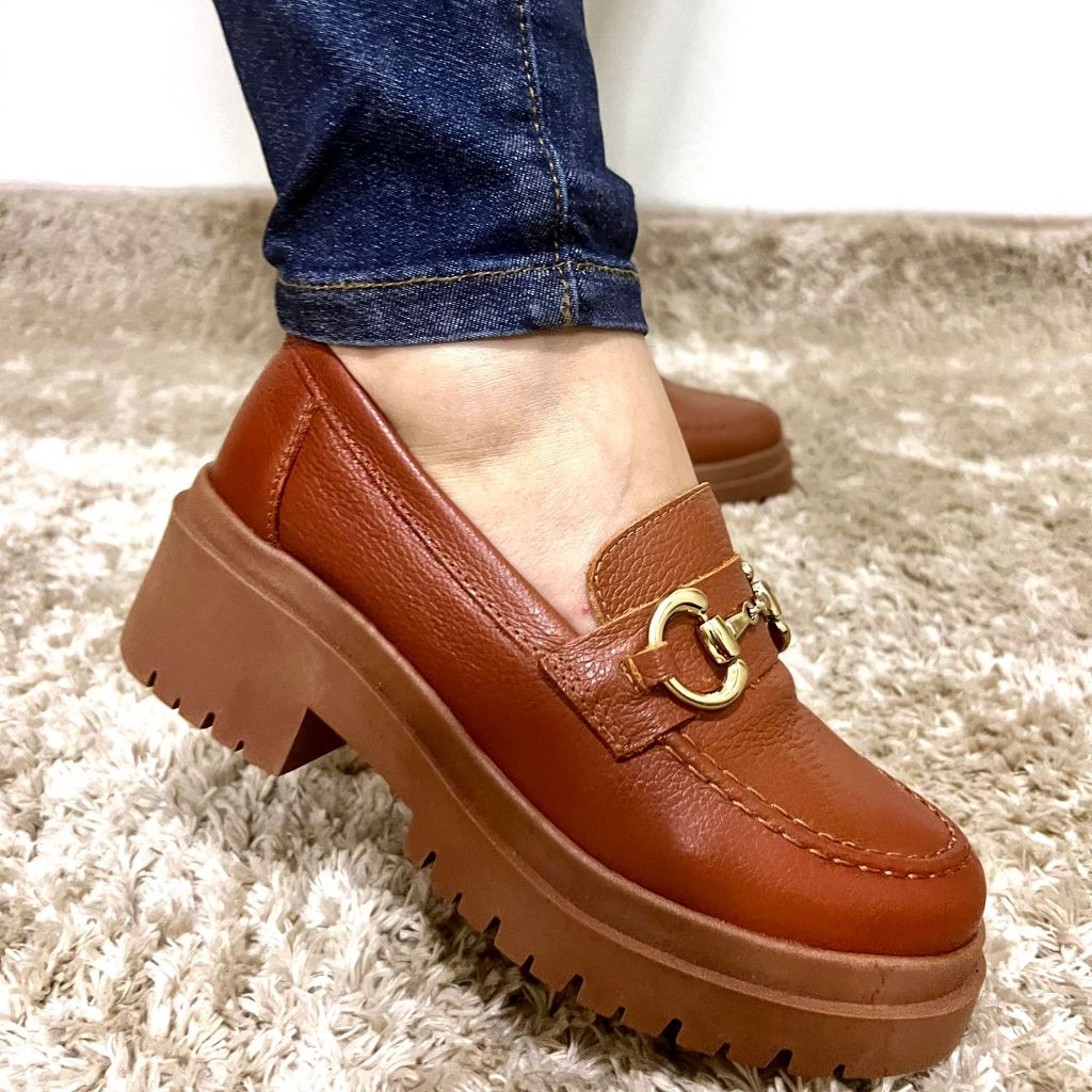 Mocassim Feminino Tratorado Oxford Classico  Caram