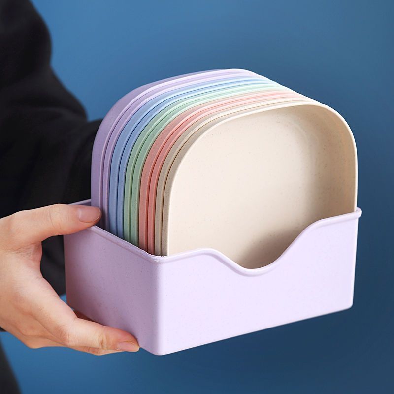 Kit Conjunto 10 Pratos Com Base Plásticos Duros R