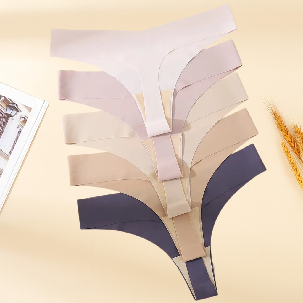 Kit 5 Calcinhas Sem Costura Fio Dental Invisível 