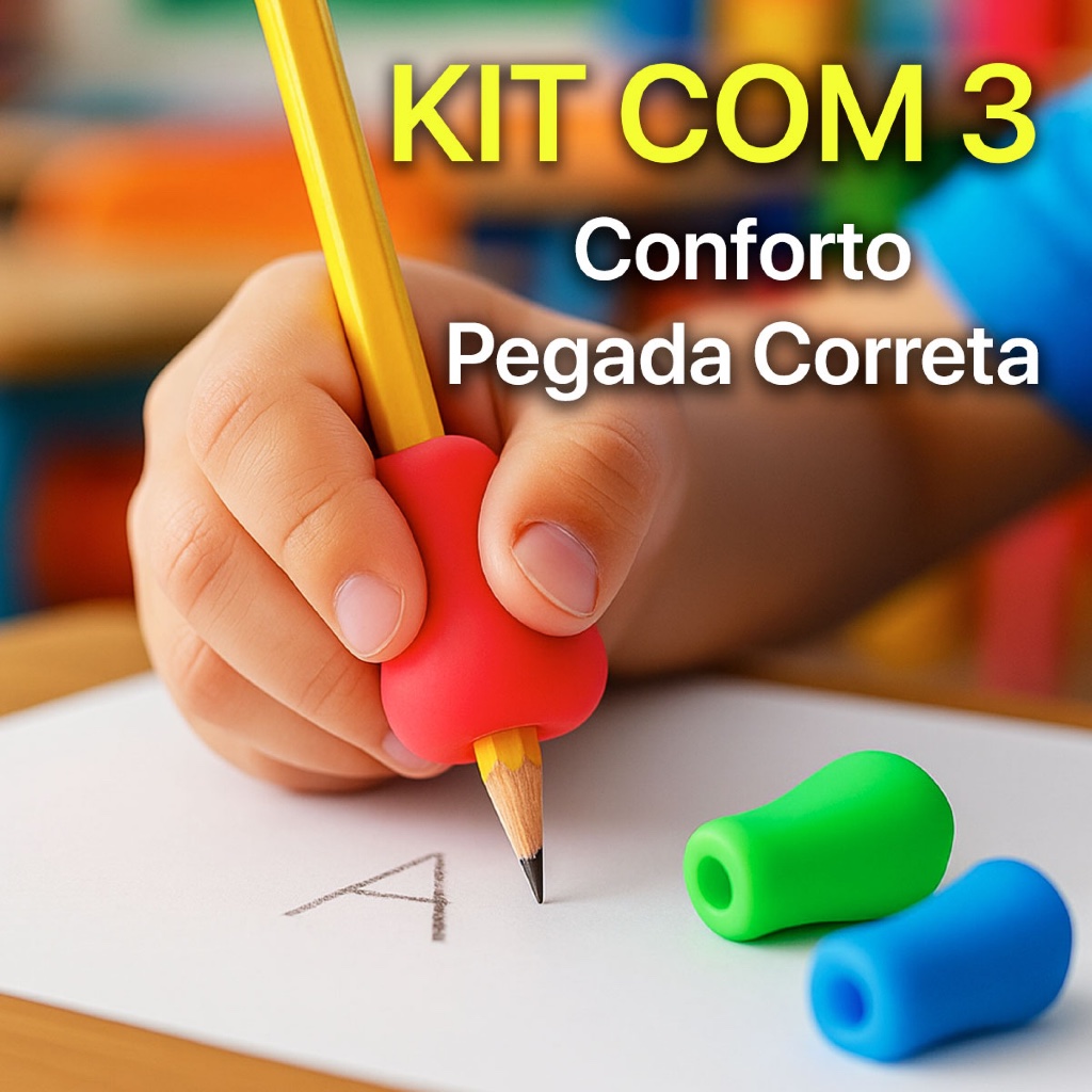 Kit 3 Adaptadores de Escrita Formato Pera Silicone