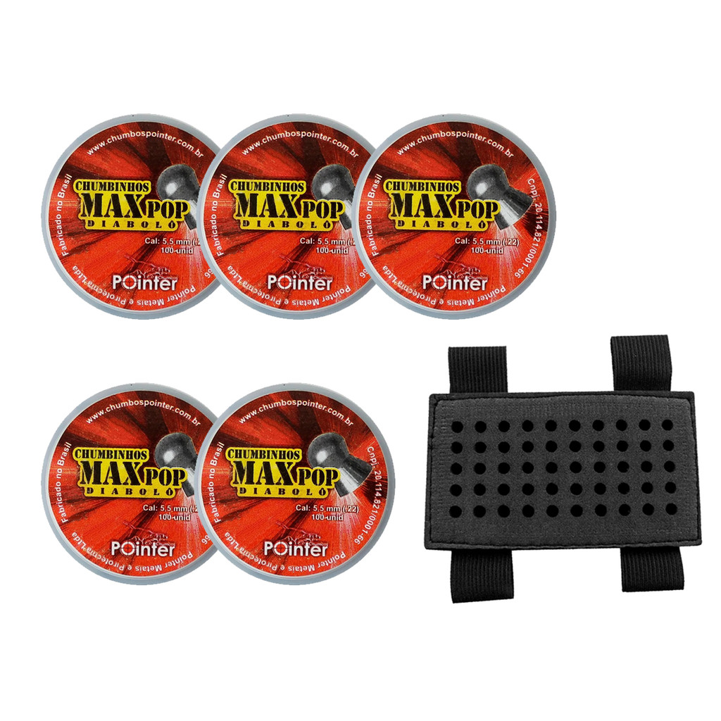 Kit 5 Chumbinhos Max Pop Diabolô 5.5mm Precisão 