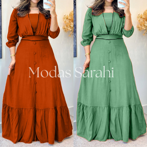 Vestido Longo Feminino em Viscolinho Forrado | Dec