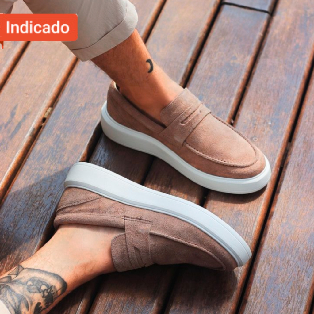 Tenis Sneakers Masculino Sola Alta Mocassim Loafer