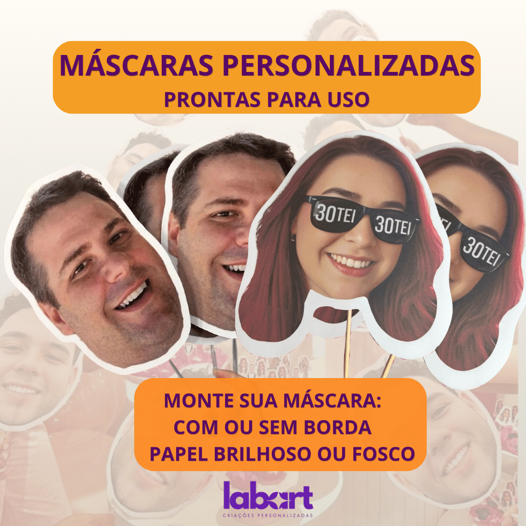 KIT Máscaras Personalizadas | Prontas para Uso | 