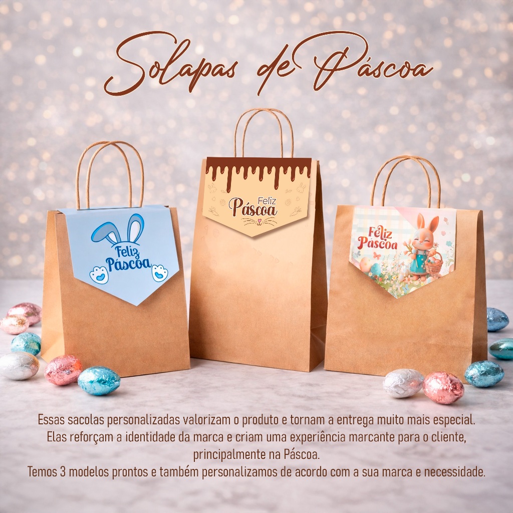 Tag Solapa Para Sacola Páscoa 3 Modelos Unicos