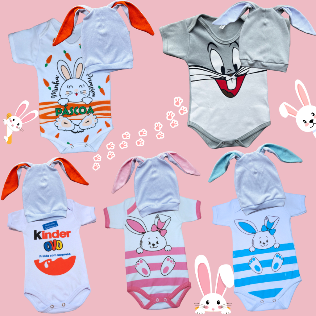 fantasia bebe coelhinho da pascoa 100% algodão me