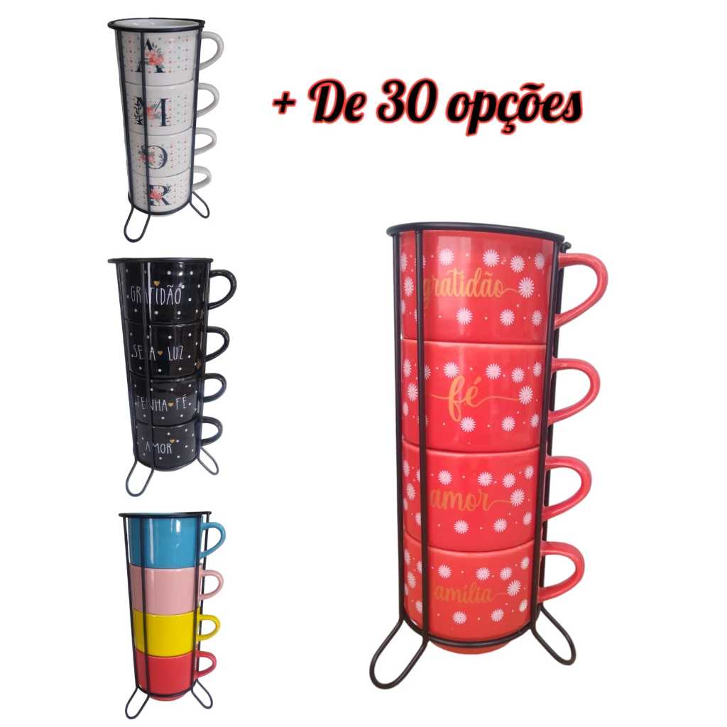 Kit Jogo Xicaras canecas Porcelana Café Chá pres