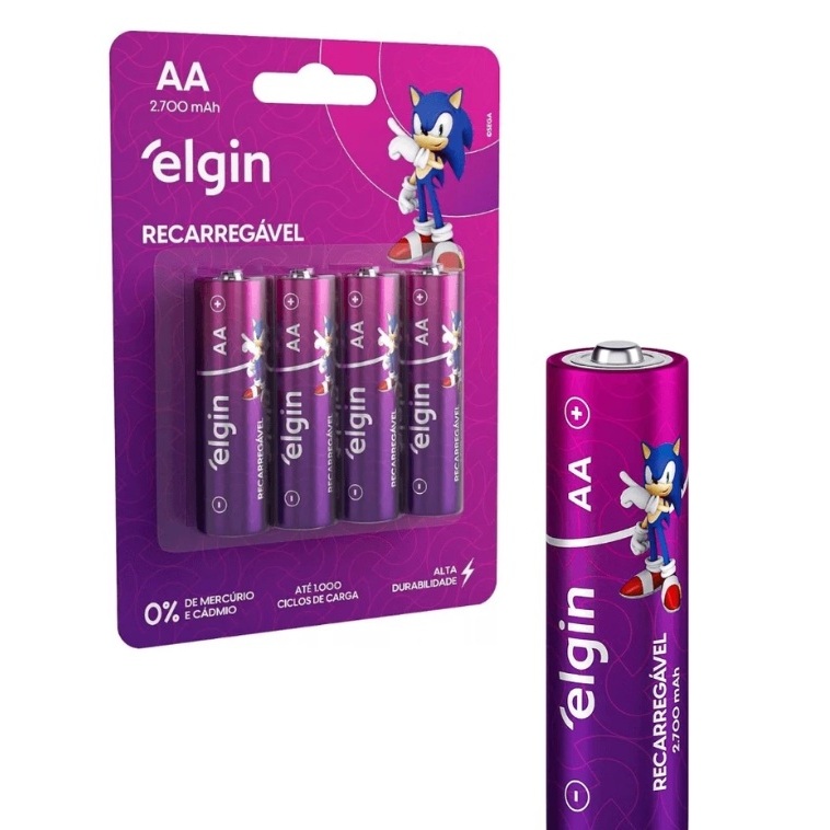 Pilha Recarregavel Aa Elgin 2700 Mah Blister C/4 U