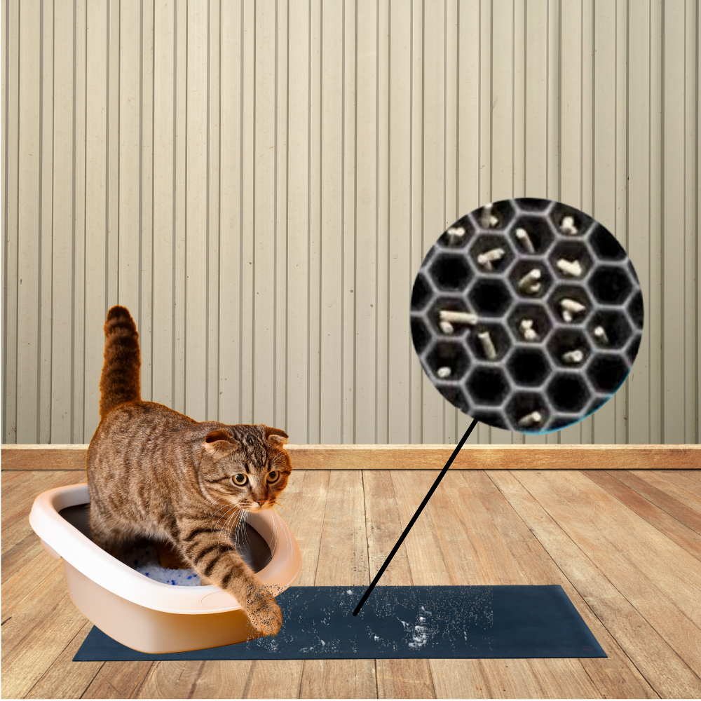 Tapete Coletor de Areia para Gatos Dupla Camada Re