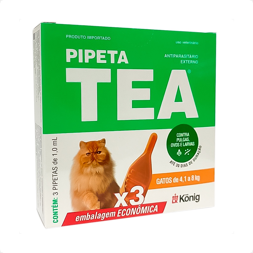 Tea Pipeta 1 mL Antiparasitário para Gatos 4,1 at