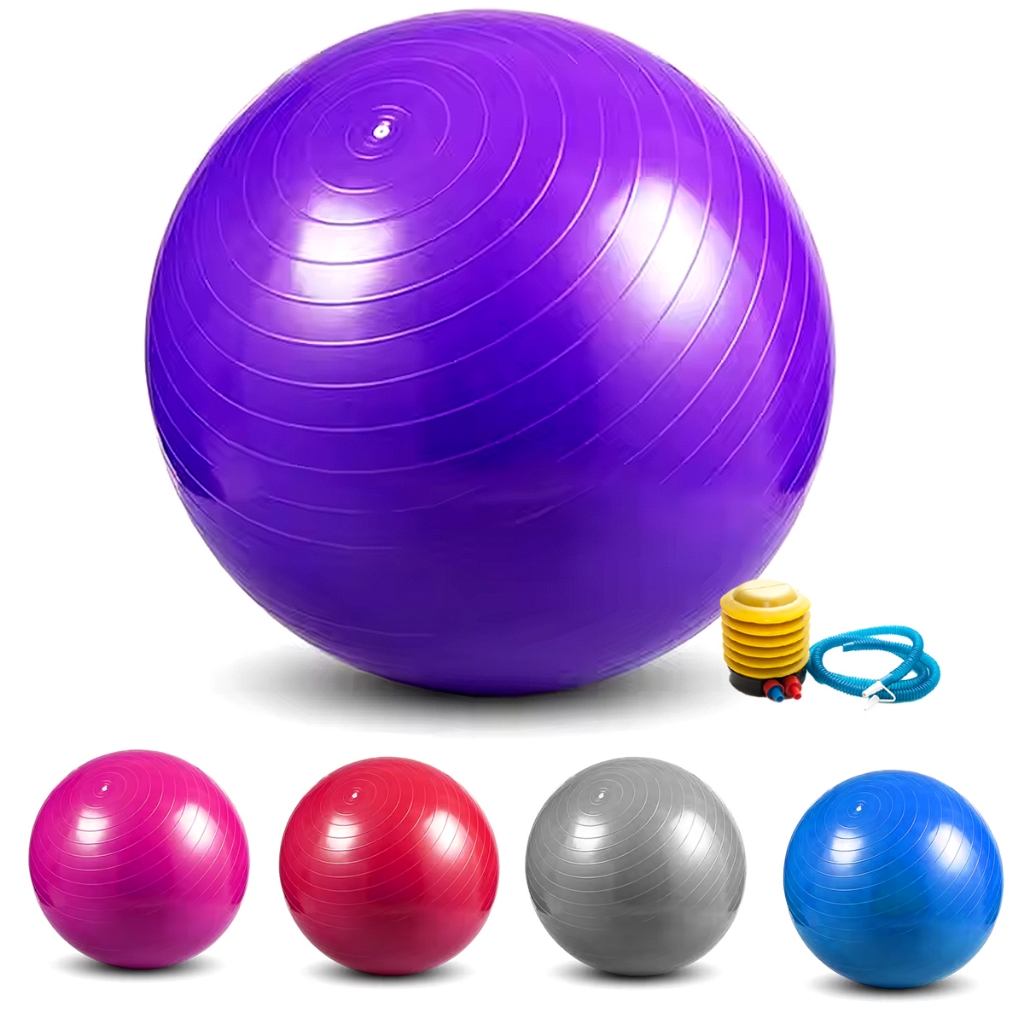 Bola de Pilates Yoga Fitness 75cm + Bomba Ginastic