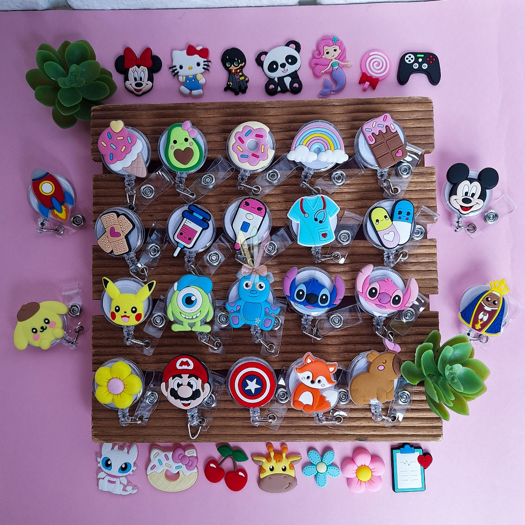 Porta Crachá Retrátil roller Personalizado Decor