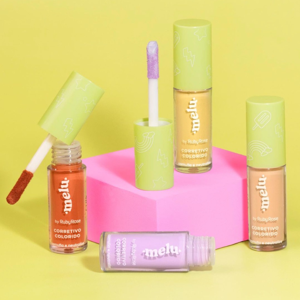Apresentando corretivo camuflado colorido para olh