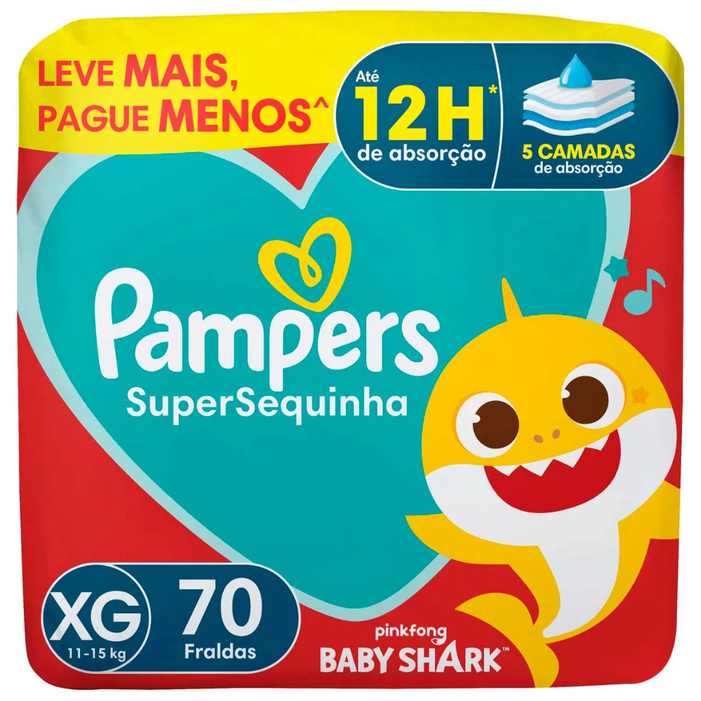 Fralda Pampers Supersec XG 70 Unidades