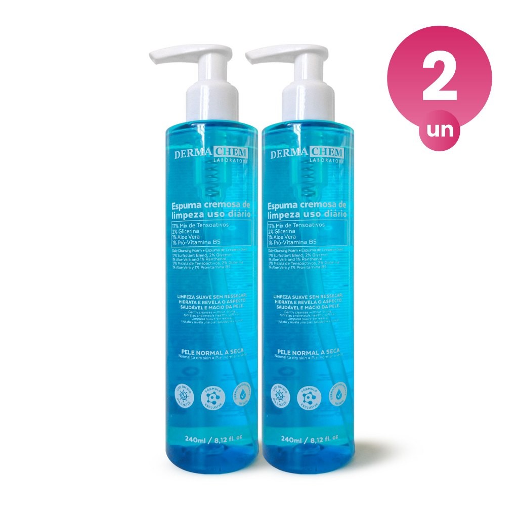 Kit 2 Espuma Cremosa de Limpeza Facial 240ml Hidra