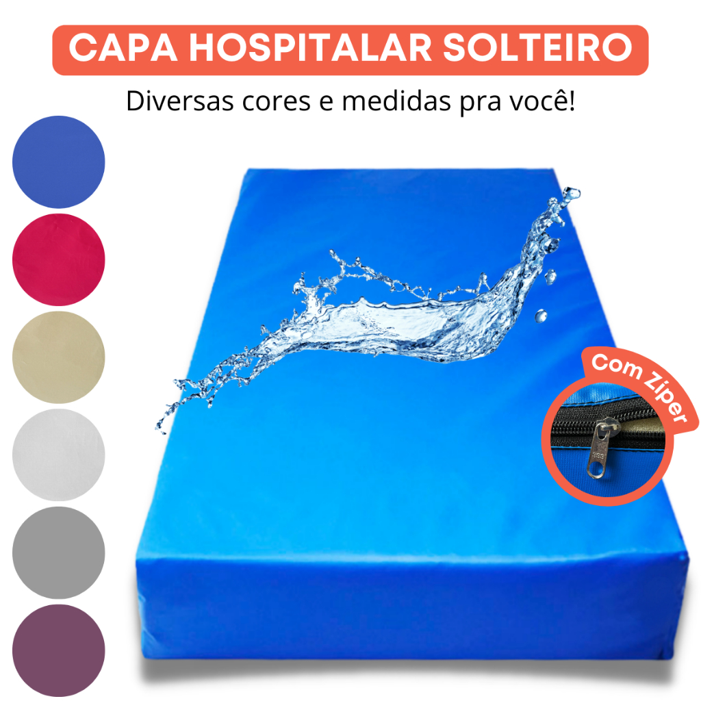 Capa Colchao Solteiro Impermeável Protetor Hospit