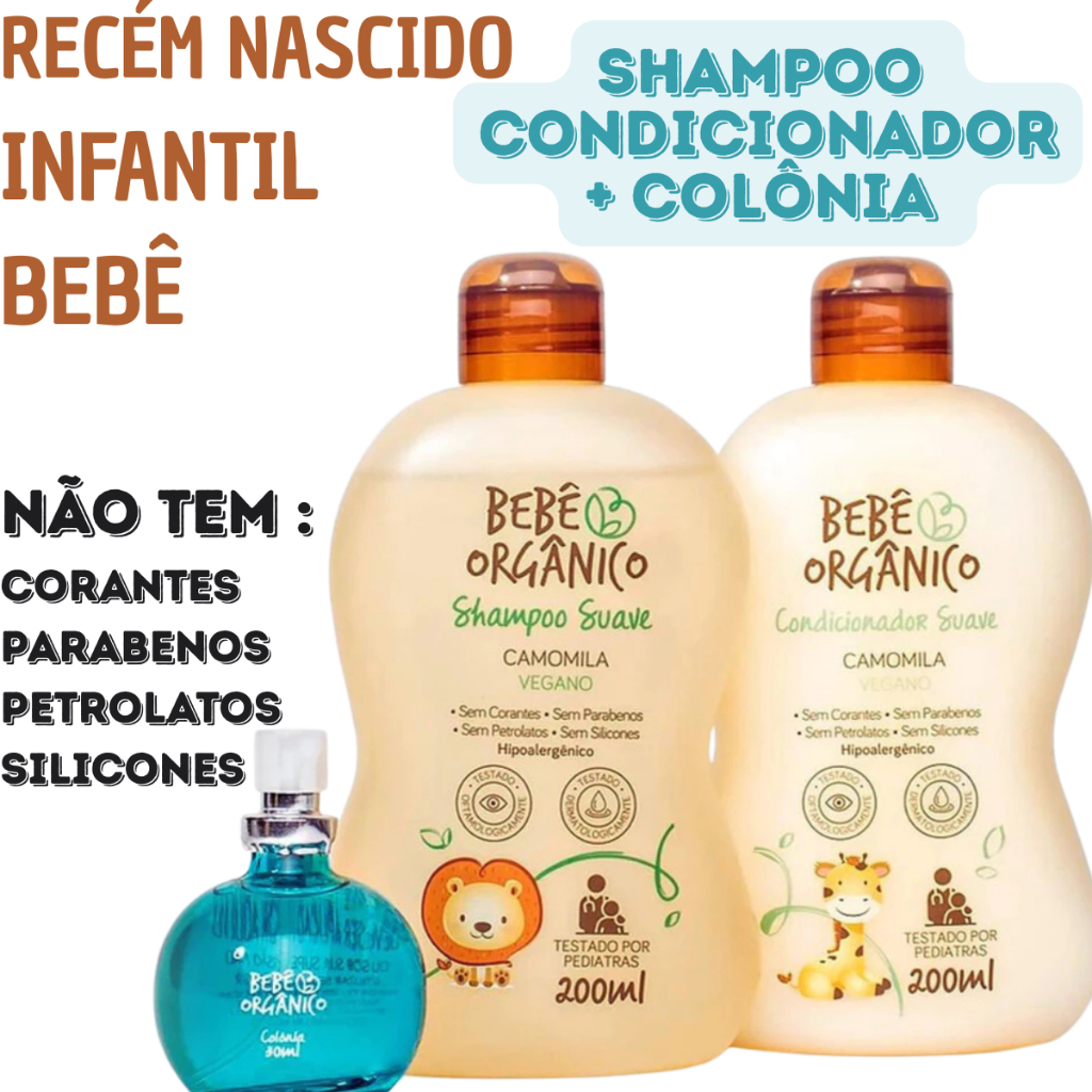 Kit Banho Shampoo + Condicionador + Colônia Sem �