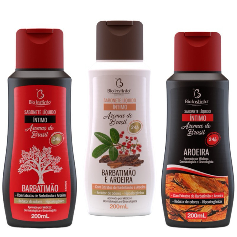 kit 3X Sabonete Íntimo Líquido  Barbatimão + Ar