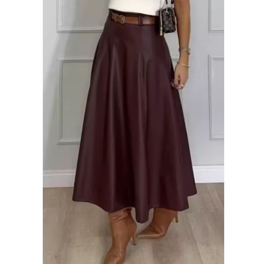 Saia de courino e Malha Scuba Godê Longa cintura 