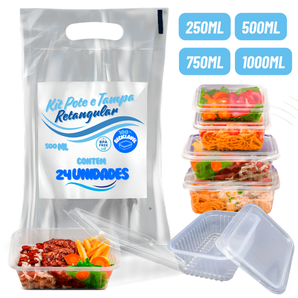 Pote Descartável Freezer Micro-ondas Marmita R