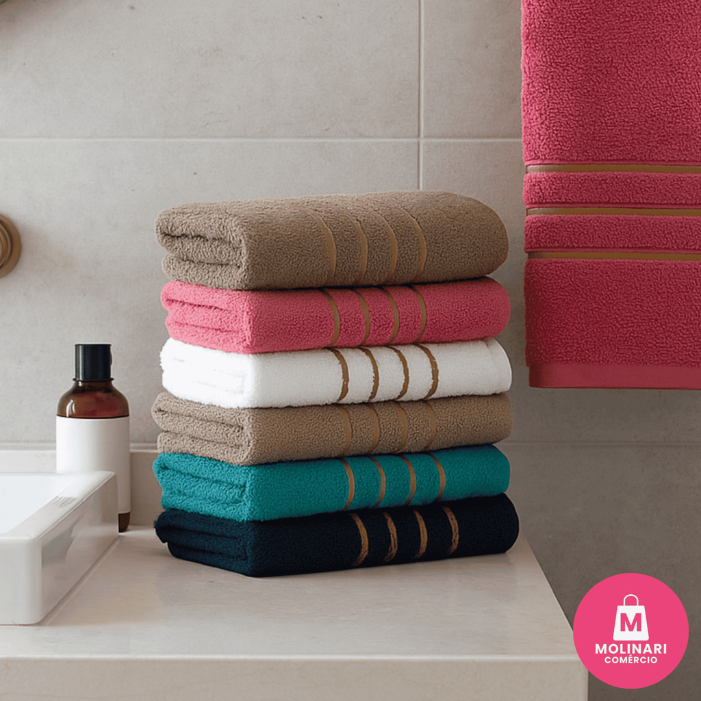 Kit 5 Toalhas de Rosto Felpudas Banheiro 45x70cm 1