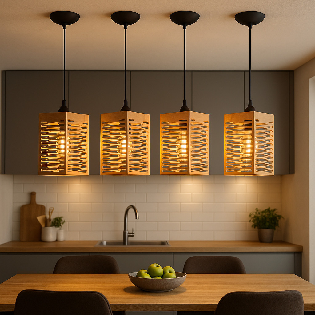 Kit 4 Luminárias Pendentes De Teto Estilo Moderno