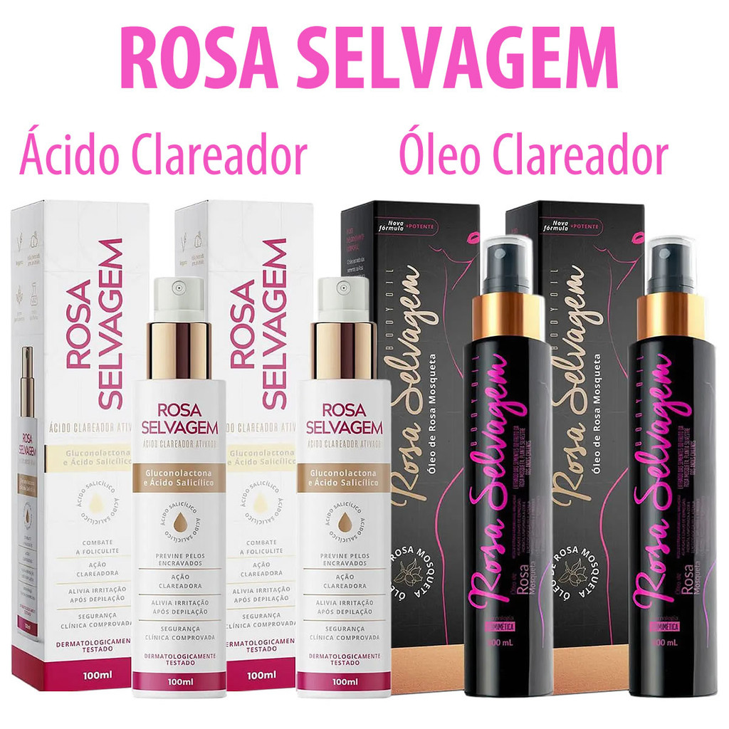 Rosa Selvagem Ácido Clareador Ativado + Óleo Cla