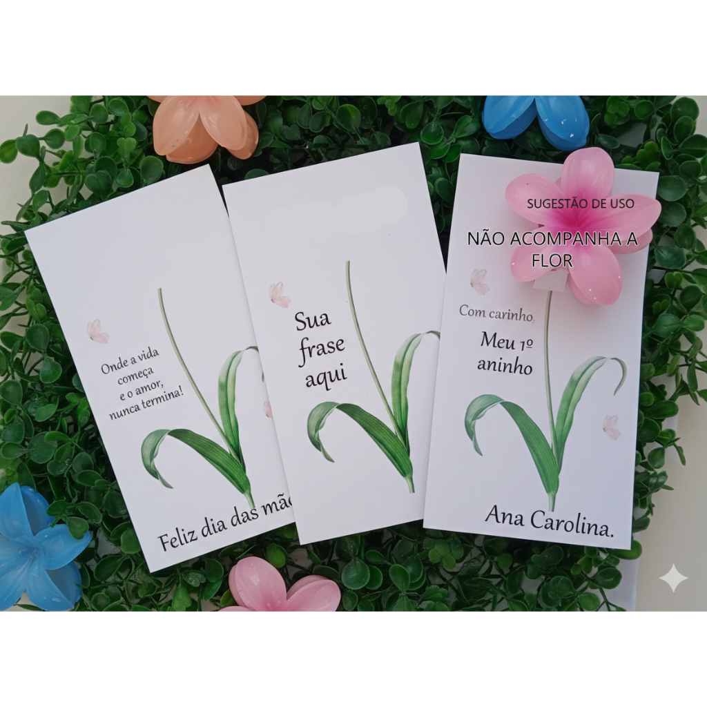 Cartão para lembrancinha ~ Frases personalizadas 