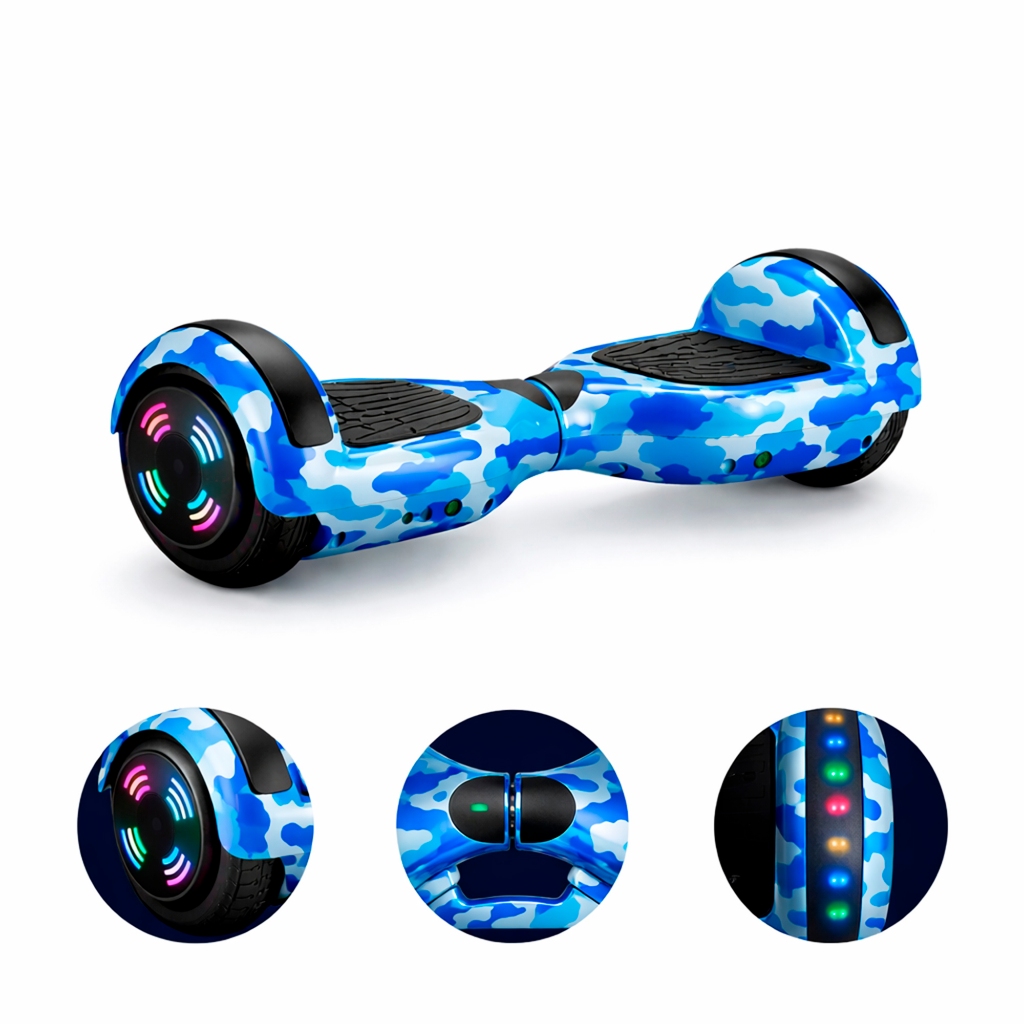 Hoverboard Skate Elétrico 6.5 Led Bluetooth Azul 