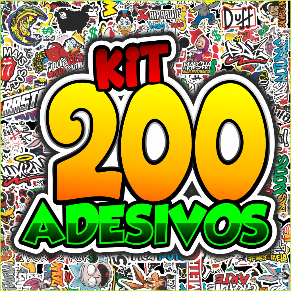 200 Adesivos para Bike Carro Moto Capacete –