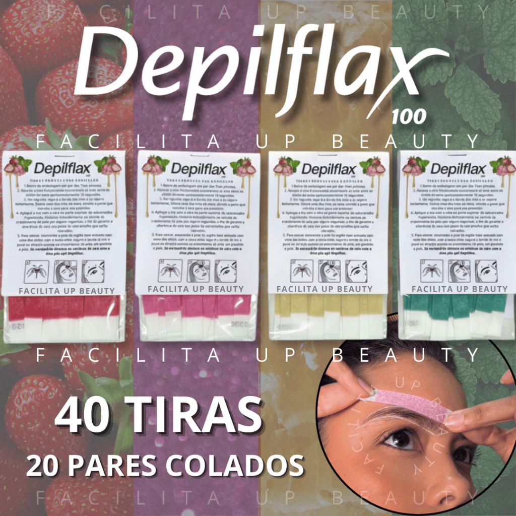 40 Tiras de Cera Depilflax 20 Duplas Para Sobrance