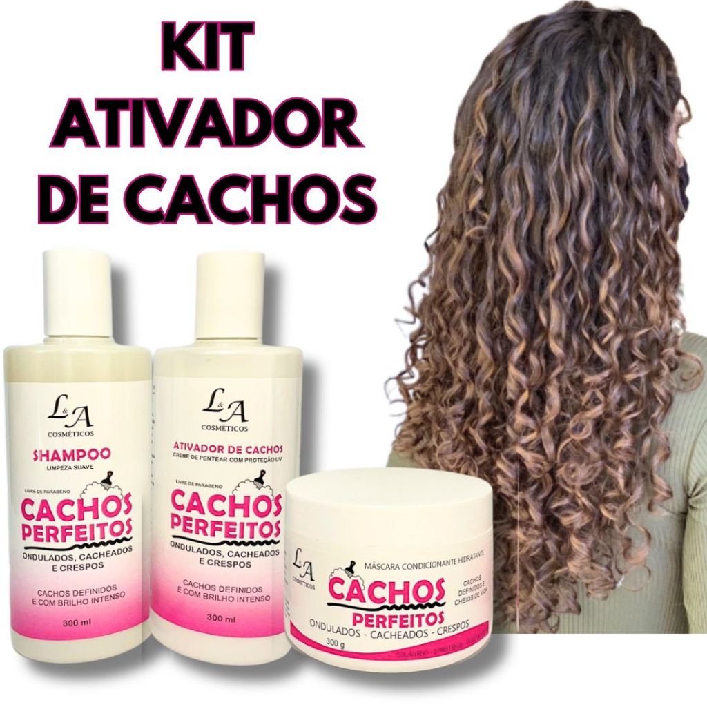 Combo Cachos Perfeitos Shampoo Condicionador e Má