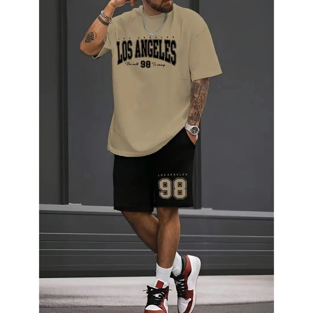 Conjunto Camiseta E Bermuda Los Angeles 98 Estampa