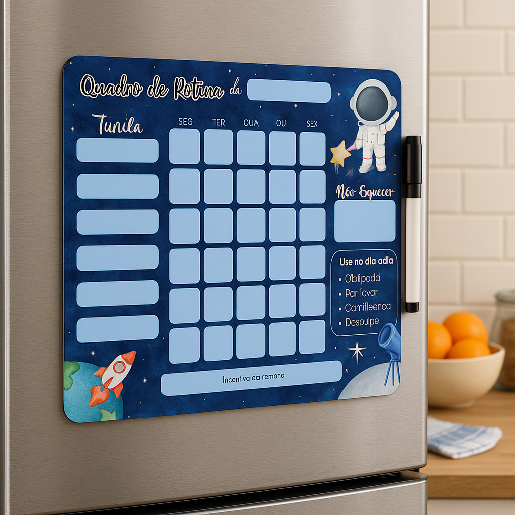 Quadro De Rotina Infantil Geladeira Incentivo Ativ