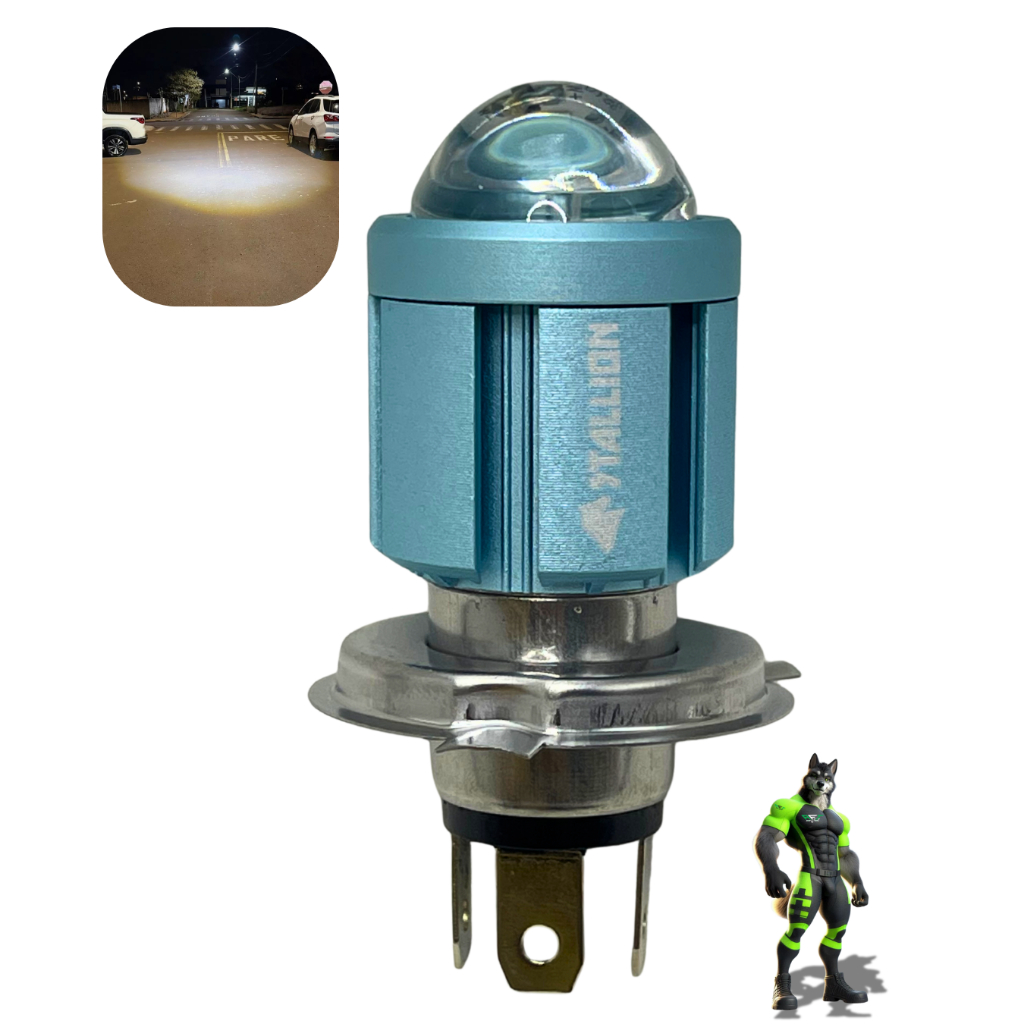 Lâmpadas Led Moto H4 Ba20d 6500k Olho De Peixe Po