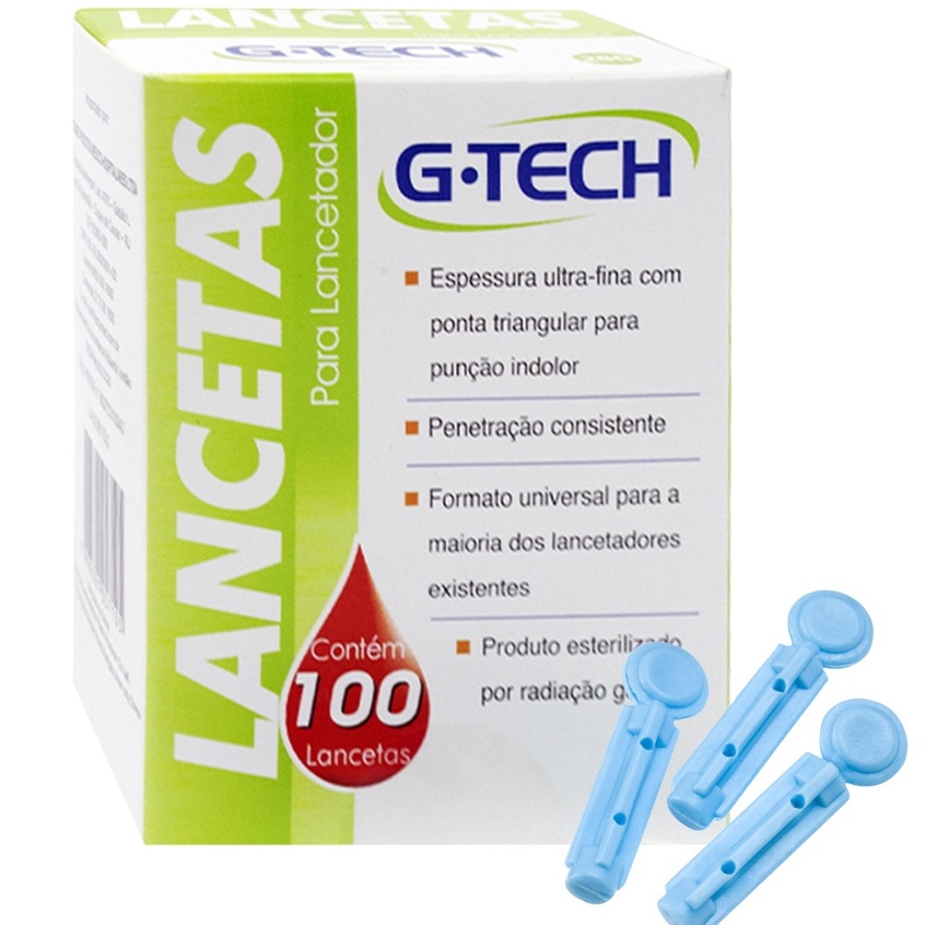 Lancetas G-Tech 100 unidades – para teste de