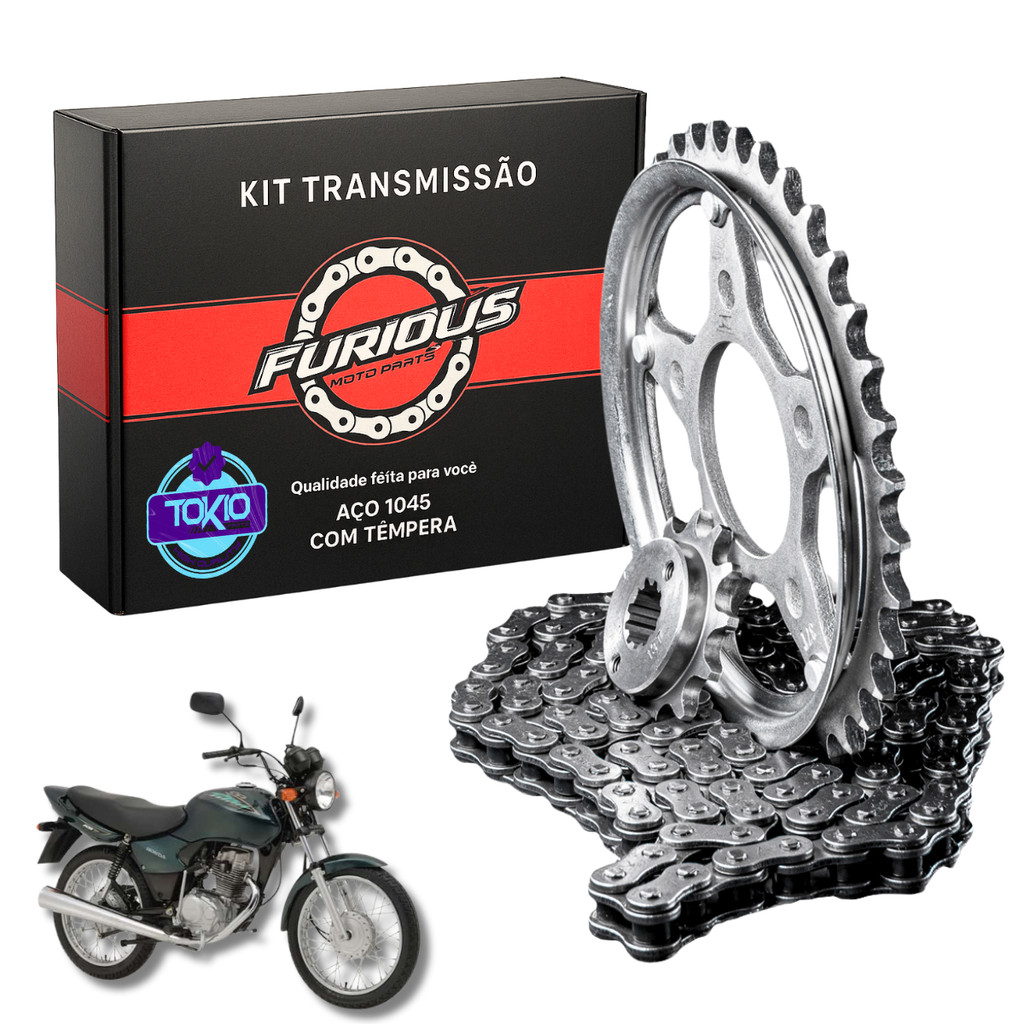 KIT RELAÇÃO CG 125 2000 A 2008 TITAN TRANSMISSÃ