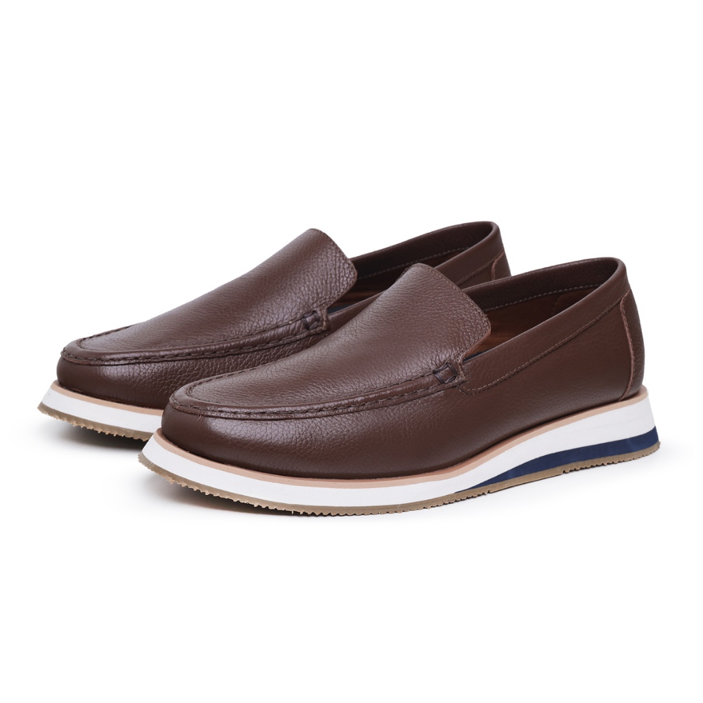 Mocassim casual masculino de couro legitimo sapato
